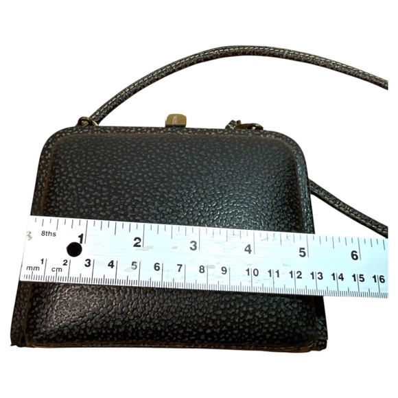 DESERT ROAD Genuine Leather Kiss Lock Mini Bag Crossbody Wallet Removable Strap - Picture 5 of 8